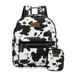Wrangler Cow Print Backpack With Coin Pouch - Black *NEW in Package*